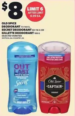 Independent Grocer Old spice deodorant secret deodorant or gillette deodorant offer