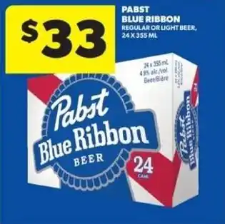 Pabst blue ribbon regular or light beer