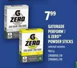 Independent Grocer Gatorade perform g zero powder sticks offer