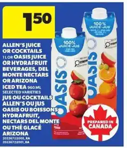 Atlantic Superstore Allen's juice or cocktails offer