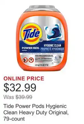 Costco Tide Power Pods Hygienic Clean Heavy Duty Original, 79-count offer