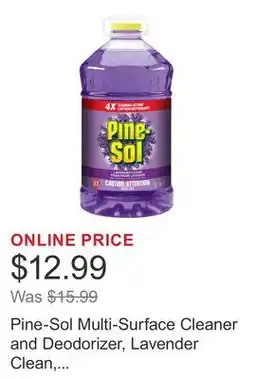 Costco Pine-Sol Multi-Surface Cleaner and Deodorizer, Lavender Clean, Splash-less Formula offer