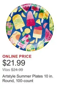 Costco Artstyle Summer Plates 10 in. Round, 100-count offer