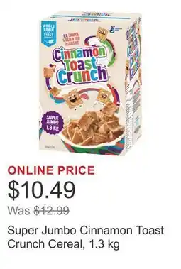 Costco Super Jumbo Cinnamon Toast Crunch Cereal offer