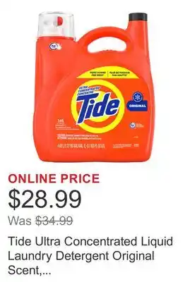 Costco Tide Ultra Concentrated Liquid Laundry Detergent Original Scent, 146 loads offer