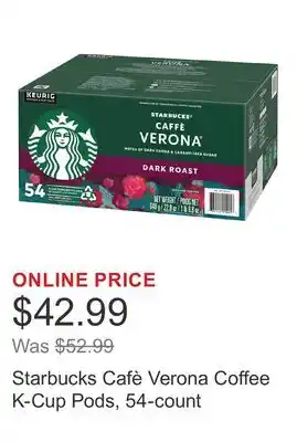 Costco Starbucks Cafè Verona Coffee K-Cup Pods, 54-count offer
