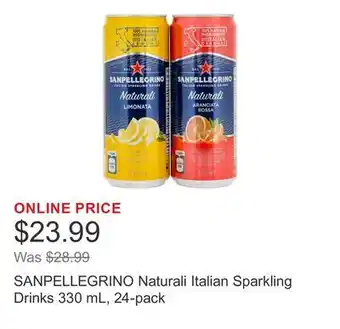 Costco SANPELLEGRINO Naturali Italian Sparkling Drinks 330 mL, 24-pack offer