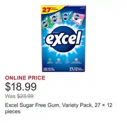 Costco Excel Sugar Free Gum, Variety Pack, 27 × 12 pieces offer