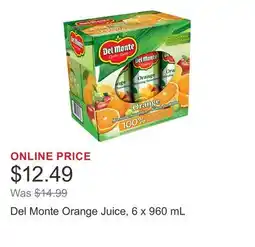 Costco Del Monte Orange Juice offer