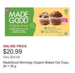 Costco MadeGood Mornings Organic Baked Oat Cups, 24 × offer