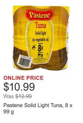 Costco Pastene Solid Light Tuna offer