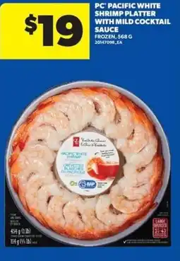 Real Canadian Superstore Pc pacific white shrimp platter with mild cocktail sauce offer