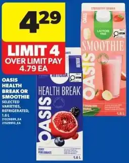 Real Canadian Superstore Oasis health break or smoothie offer