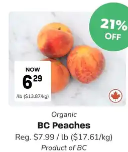 Blush Lane Organics BC Peaches offer