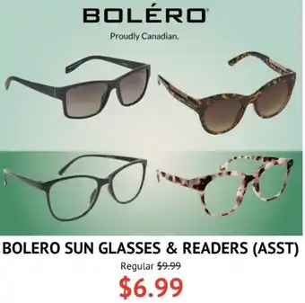 Bolero sun glasses & readers