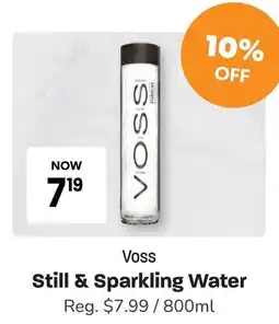 Blush Lane Organics Voss Still & Sparkling Water offer