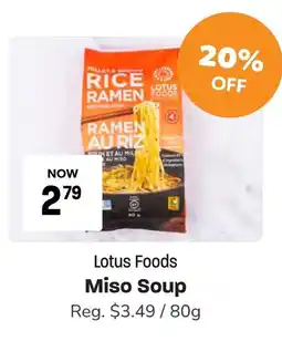 Blush Lane Organics Lotus Foods Miso Soup offer