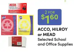 Value Drug Mart Acco, Hilroy or Mead offer
