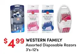 Value Drug Mart Western Family Assorted Disposable Razors offer