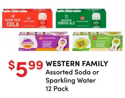 Value Drug Mart wEstern Family Assorted Soda or Sparkling Water offer