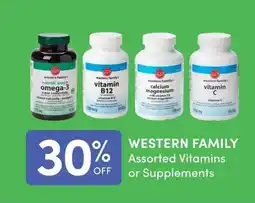 Value Drug Mart Western Family Assorted Vitamins or Supplements offer