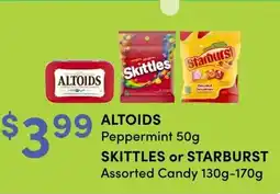 Value Drug Mart Altoids Peppermint Skittles or Starburst offer