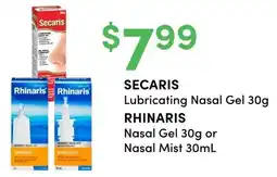 Value Drug Mart SECARIS Lubricating Nasal Gel RHINARIS Nasal Gel or Nasal Mist offer
