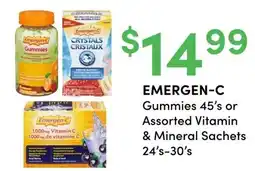 Value Drug Mart Emergen-C Gummies 45's or Assorted Vitamin & Mineral Sachets 24's-30's offer