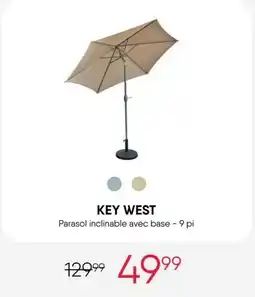 Meubles RD Key West Parasol inclinable avec base offer