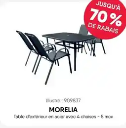 Meubles RD Morelia Table d'extérieur en acier avec 4 chaises offer