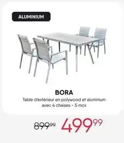 Meubles RD Bora Table d'extérieur en polywood et aluminium avec 4 chaises offer