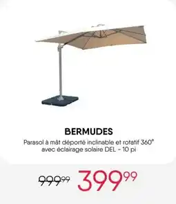 Meubles RD Bermudes Parasol à mât déporté inclinable et rotatif 360° avec éclairage solaire DEL offer