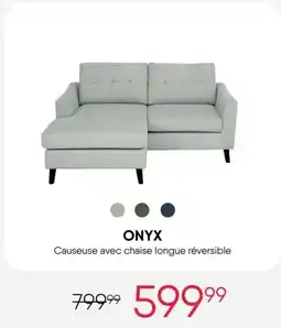 Meubles RD Onyx Causeuse avec chaise longue réversible offer