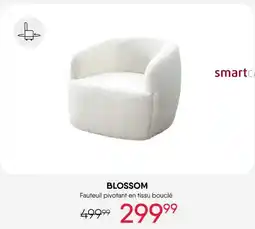 Meubles RD Blossom Fauteuil pivotant en tissu bouclé offer
