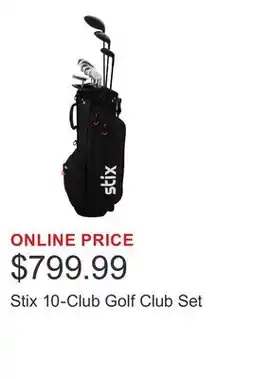 Costco Stix 10-Club Golf Club Set offer