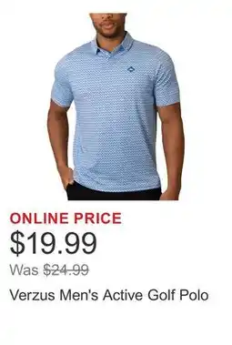 Costco Verzus Men's Active Golf Polo offer
