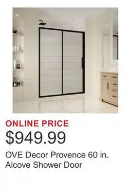 Costco OVE Decor Provence 60 in. Alcove Shower Door offer