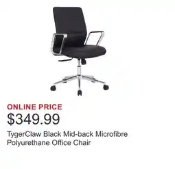 Costco TygerClaw Black Mid-back Microfibre Polyurethane Office Chair offer