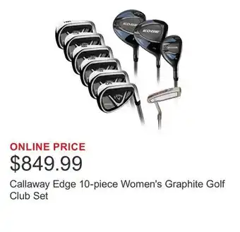Costco Callaway Edge 10-piece Women's Graphite Golf Club Set offer