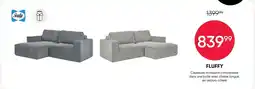 Meubles RD Fluffy Causeuse modulaire compressée dans une boite avec chaise longue, en velours côtelé offer