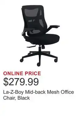 Costco La-Z-Boy Mid-back Mesh Office Chair, Black offer