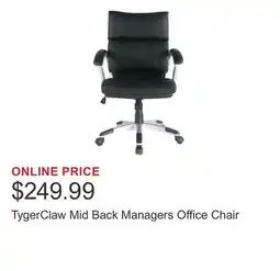 Costco TygerClaw Mid Back Managers Office Chair offer