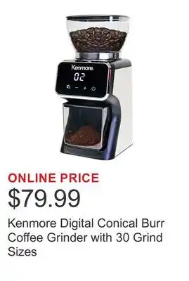 Costco Kenmore Digital Conical Burr Coffee Grinder with 30 Grind Sizes offer