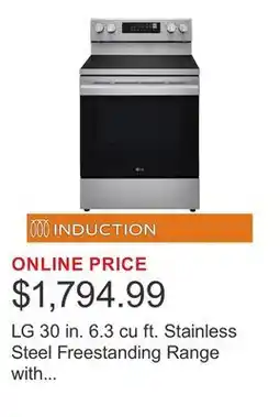 Costco LG 30 in. 6.3 cu ft. Stainless Steel Freestanding Range with ProBake Convection and AirFry offer