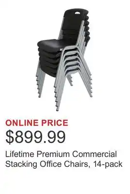 Costco Lifetime Premium Commercial Stacking Office Chairs, 14-pack offer