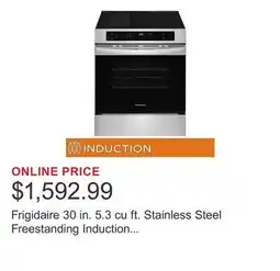 Costco Frigidaire 30 in. 5.3 cu ft. Stainless Steel Freestanding Induction Front Control Range with Air Fry offer