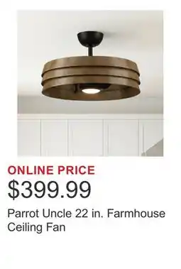 Costco Parrot Uncle 22 in. Farmhouse Ceiling Fan offer