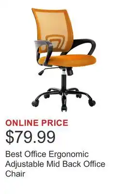 Costco Best Office Ergonomic Adjustable Mid Back Office Chair offer