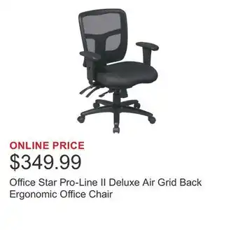 Costco Office Star Pro-Line II Deluxe Air Grid Back Ergonomic Office Chair offer