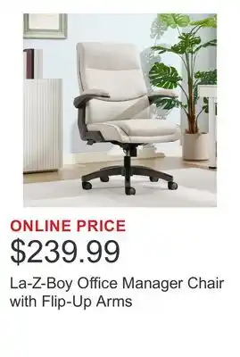 Costco La-Z-Boy Office Manager Chair with Flip-Up Arms offer